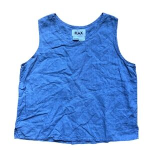 Flax Blue Linen Tank Top